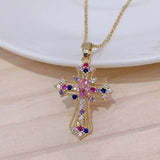 Luxury Zircon Cross Pendant Necklace
